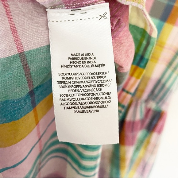 NWT $248 Polo Ralph Lauren Multicolor Madras Plaid Ruffle Midi Dress Size 14 - Picture 14 of 17